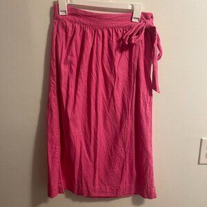 A New Day Linen Blend Pink Wrap Skirt